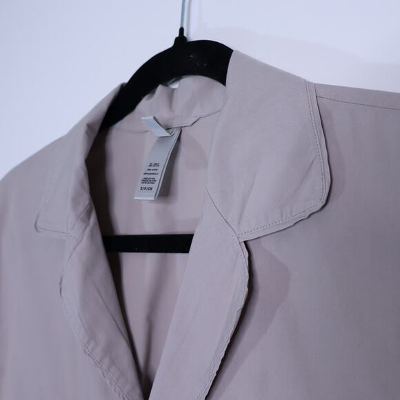 SKIMS Cotton Poplin Sleep Button Up Gray Long Sleeve Lightweight Women's S - Picture 8 of 11